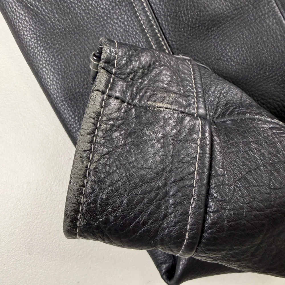 Harley-Davidson Men’s Black Leather Motorcycle 3-in-1 Biker Jacket - No Liner